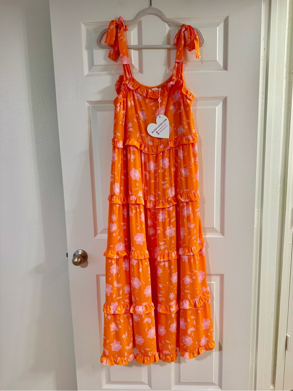 NWT BuddyLove Libby Push Pop Floral Tiered Maxi Dress Size M - Picture 2 of 5